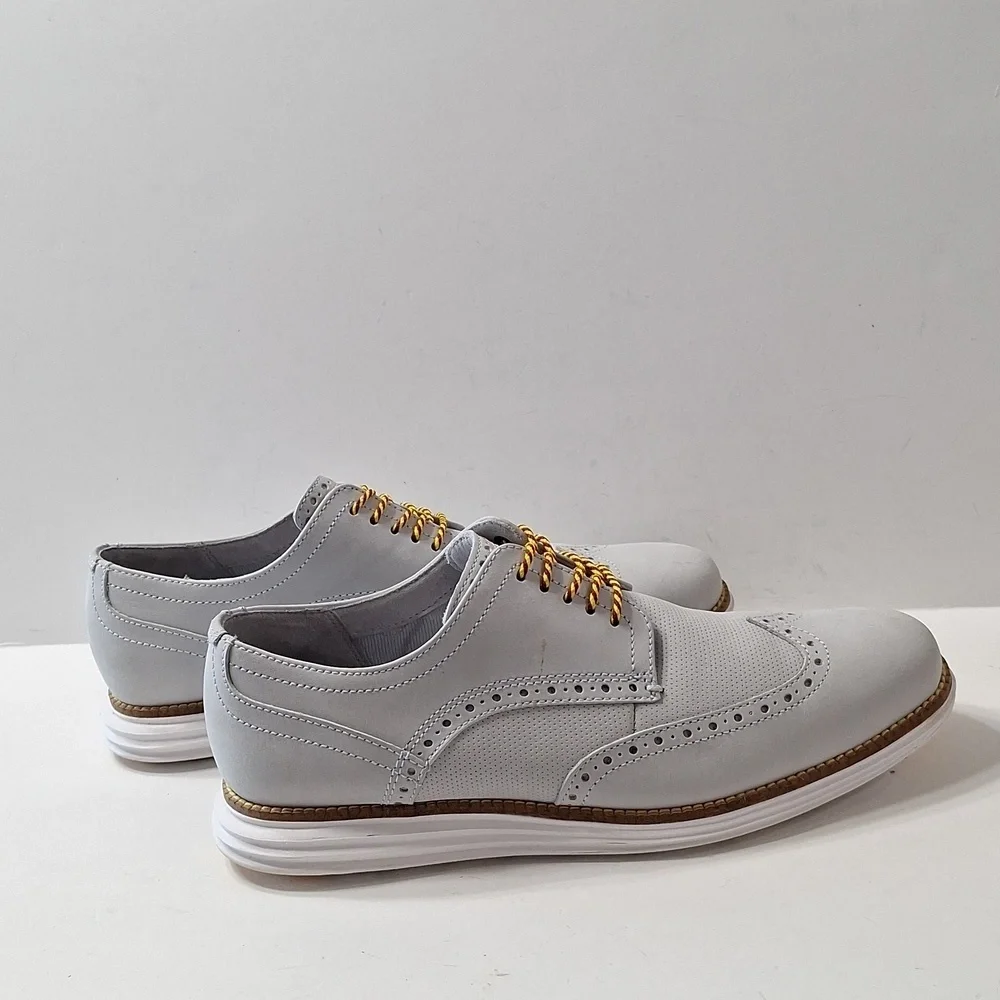 Cole Haan Men's Gray Lace Up Business Preppy Grand Wingtip Oxford Shoes Size 9M